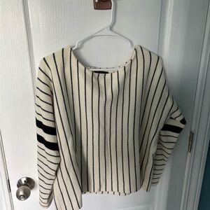 Striped Cream and Black Sweater